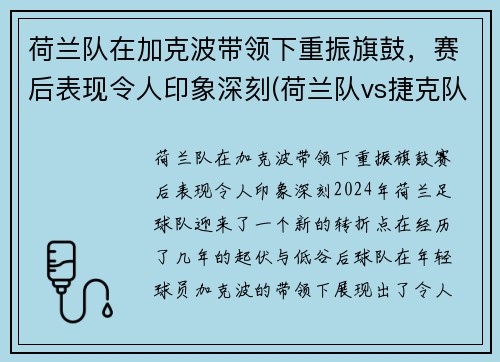 荷兰队在加克波带领下重振旗鼓，赛后表现令人印象深刻(荷兰队vs捷克队波胆)